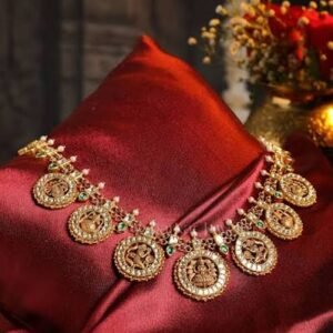 Shining Diva Fashion Latest Stylish Fancy Pearl Choker Traditional Jewellery Set for Women | Temple Necklace Set | Festive Wedding Party Necklace | 22k Gold Plated | Just Like Original Gold Jewellery